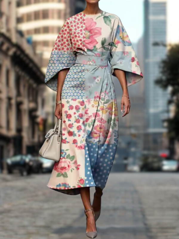 SERAPHINA | LUXE FLORAL PATCHWORK DRESS