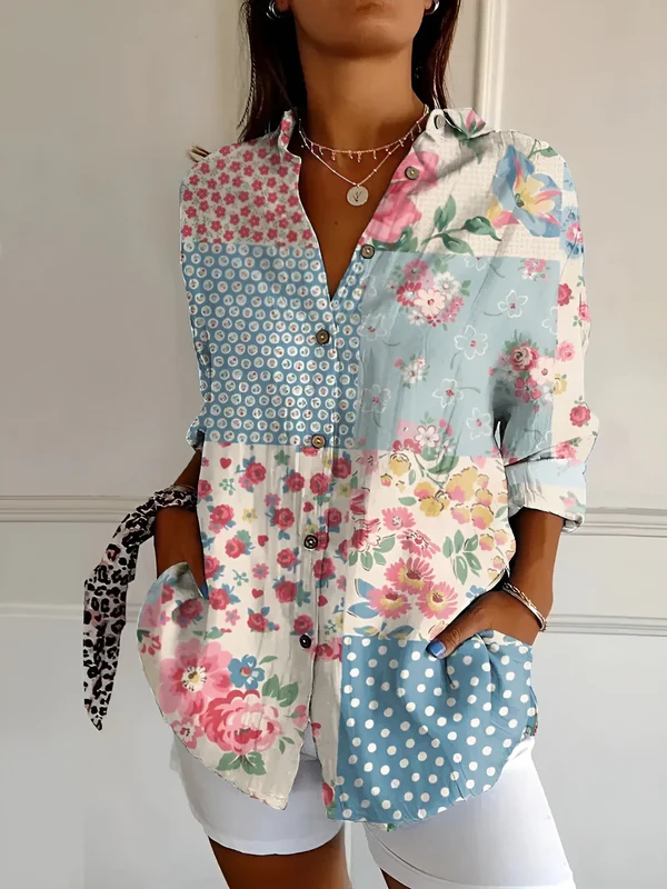 IVY | FLORAL PATCHWORK SHIRT