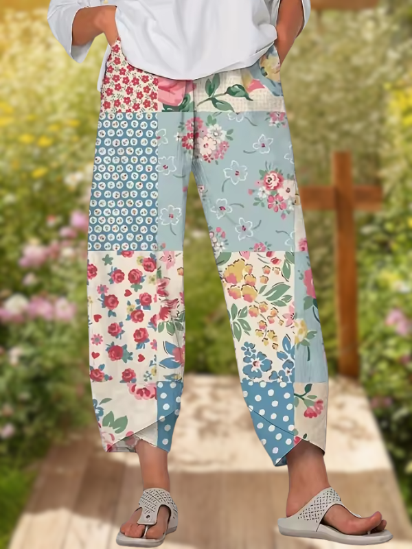 LUNA | FLORAL PATCHWORK RELAXED PANTS