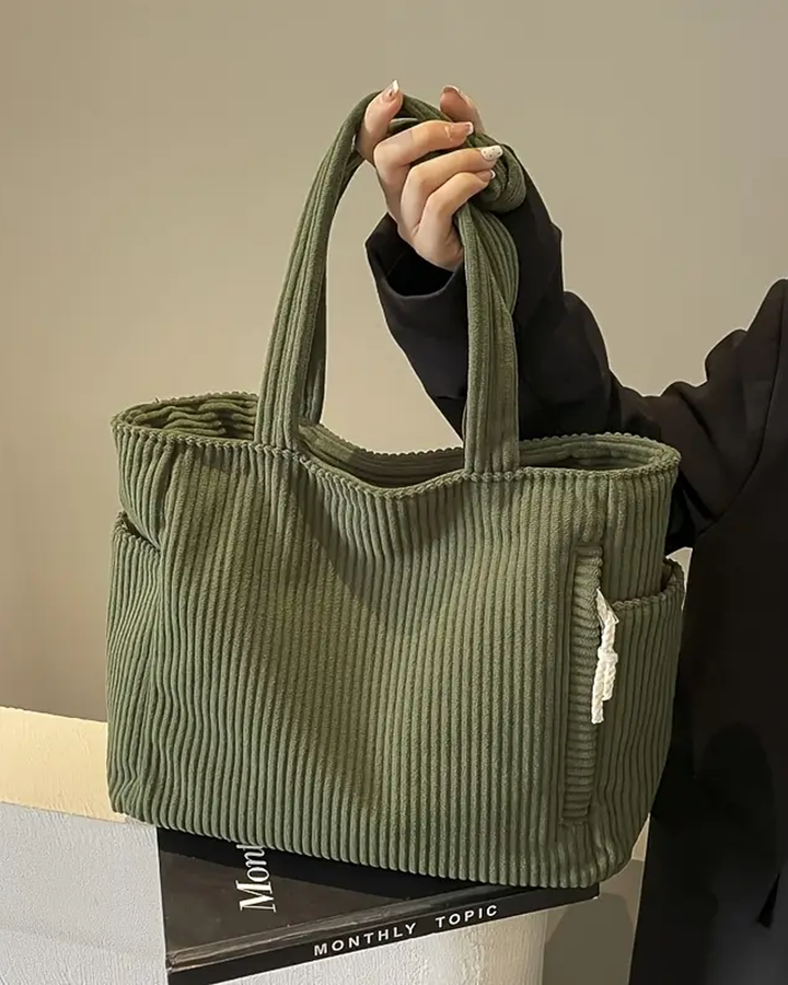 TILDA | RIBBED TOTE BAG WITH ROPE DETAIL (2+1)