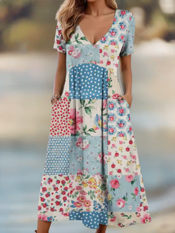ROSA | PATCHWORK MIDI DRESS