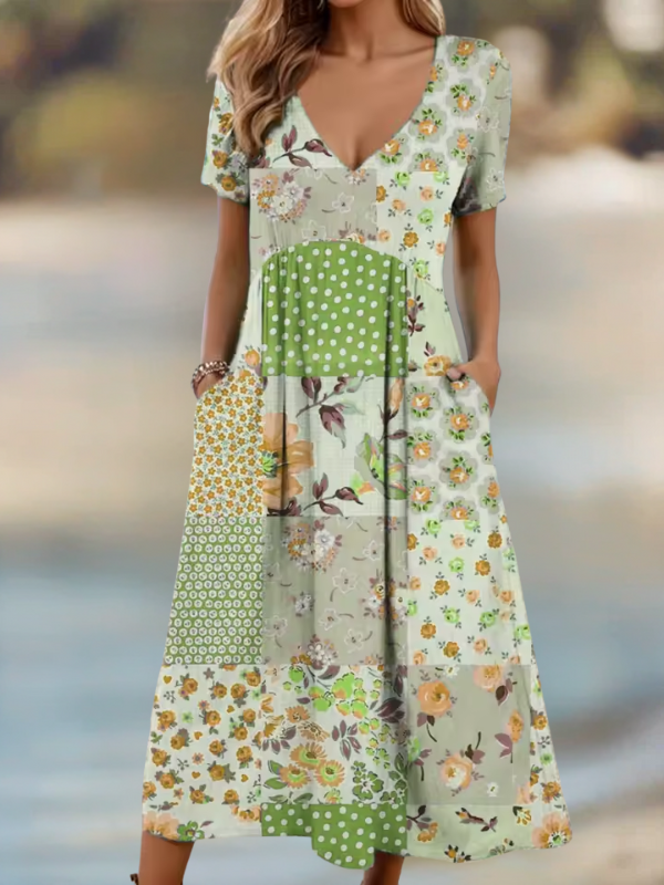 ROSA | PATCHWORK MIDI DRESS