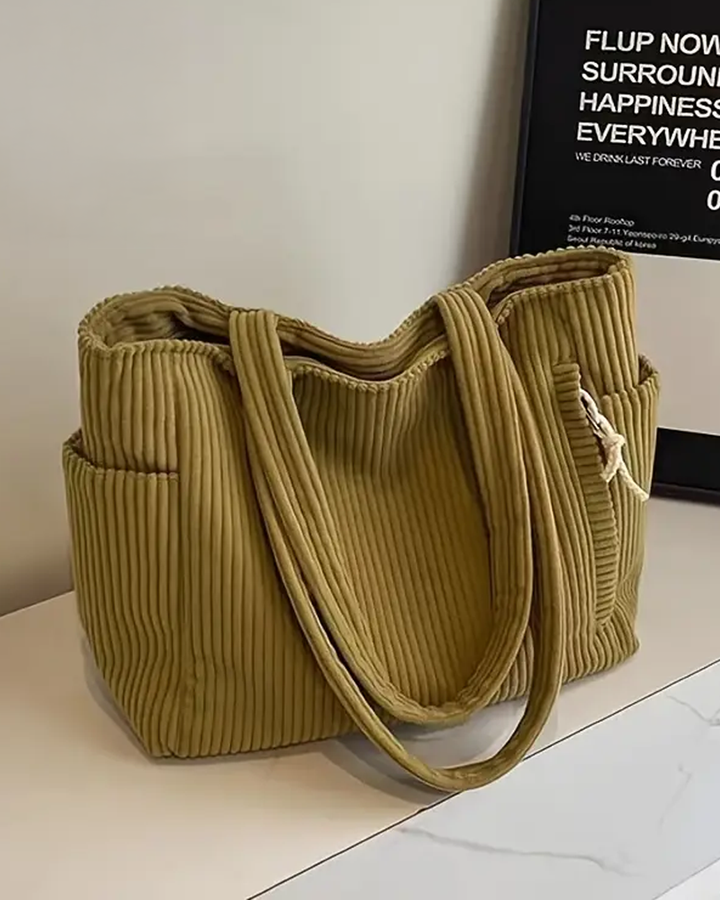 TILDA | RIBBED TOTE BAG WITH ROPE DETAIL (2+1)