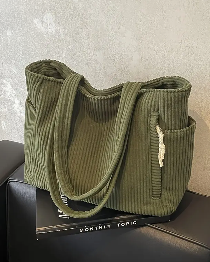 TILDA | RIBBED TOTE BAG WITH ROPE DETAIL (2+1)