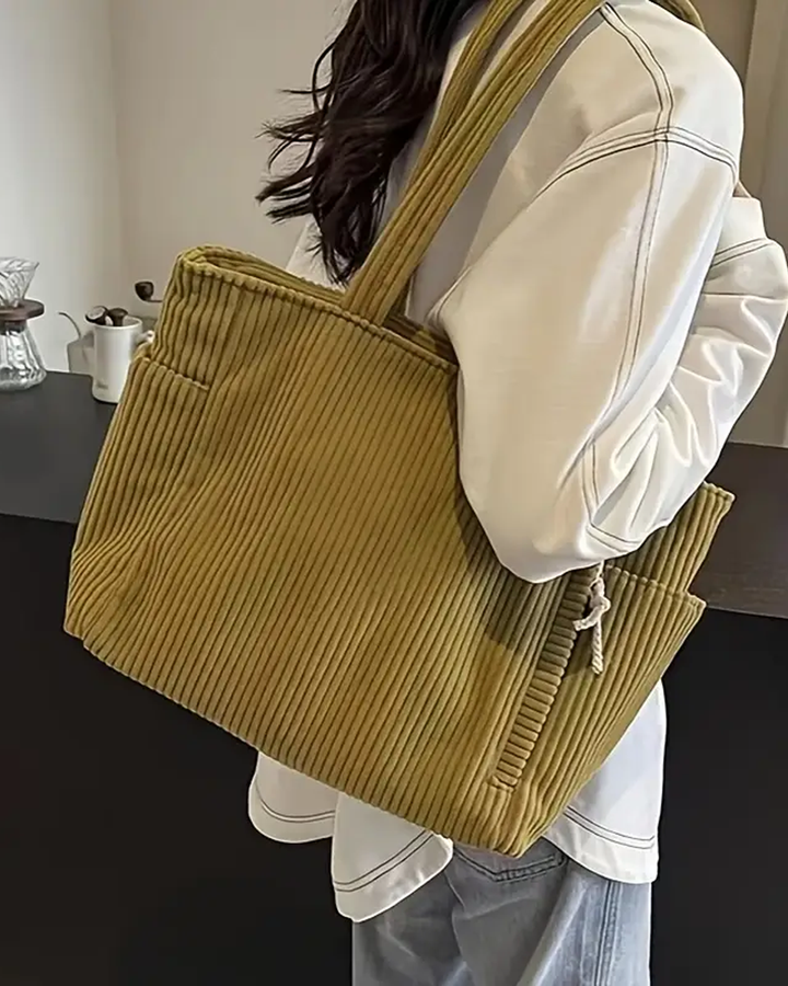 TILDA | RIBBED TOTE BAG WITH ROPE DETAIL (2+1)