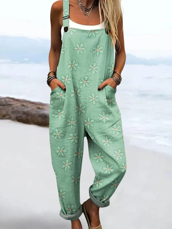 NOVA | FLORAL PATCHWORK STRAP OVERALLS