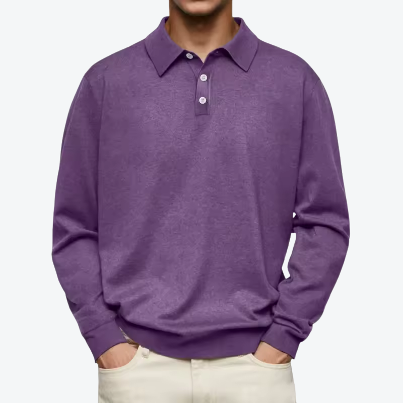 VINCENT | LONG SLEEVE FLEECE POLO