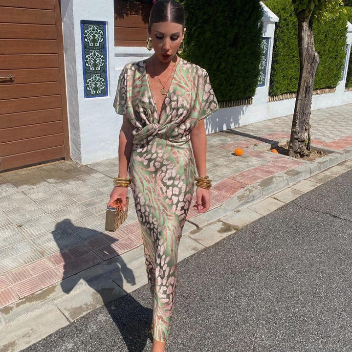 ELISA | TWISTED SILK MIDI DRESS