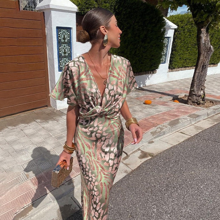 ELISA | TWISTED SILK MIDI DRESS
