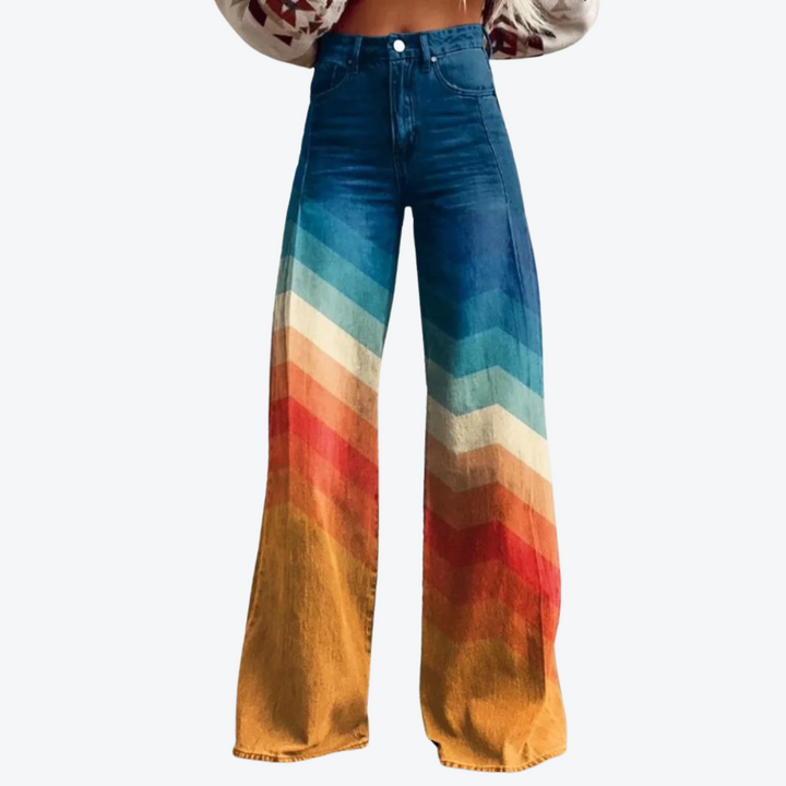 DANIELA | RETRO-WIDE LEG CHEVRON PANTS