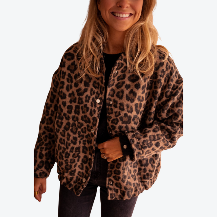 KIARA | TRENDY JACKET WITH LEOPARD PRINT