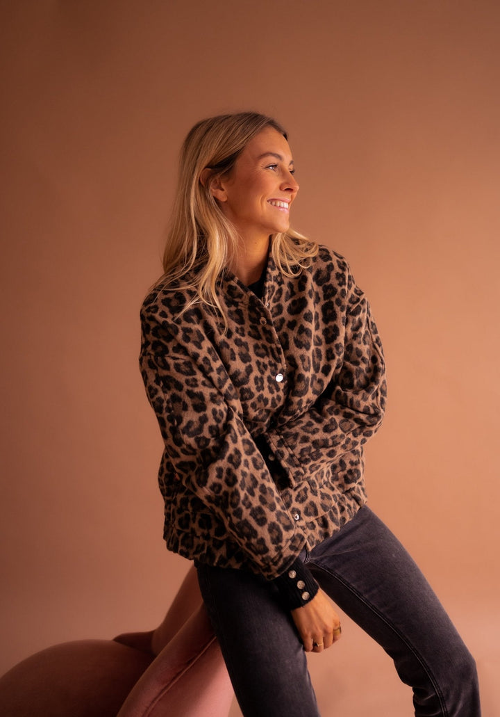 KIARA | TRENDY JACKET WITH LEOPARD PRINT