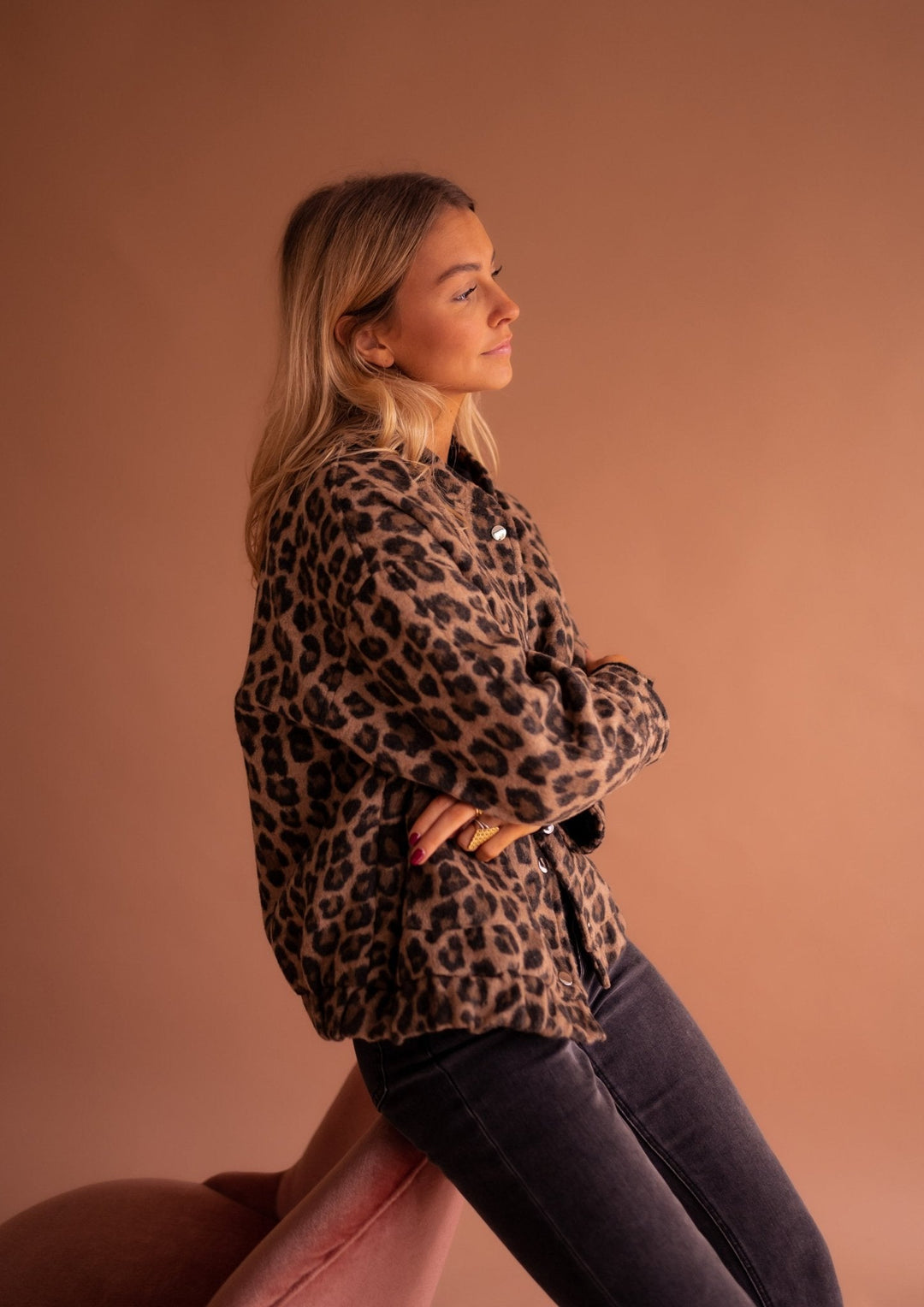 KIARA | TRENDY JACKET WITH LEOPARD PRINT