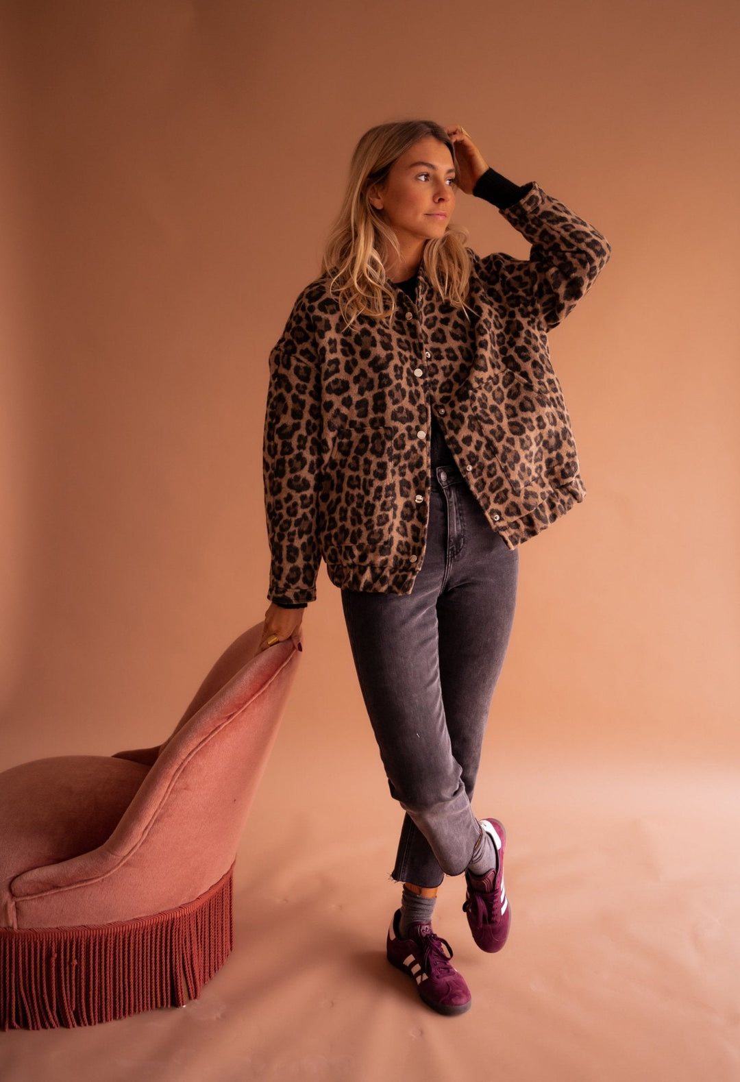 KIARA | TRENDY JACKET WITH LEOPARD PRINT