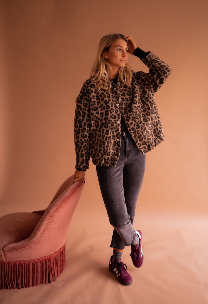 KIARA | TRENDY JACKET WITH LEOPARD PRINT